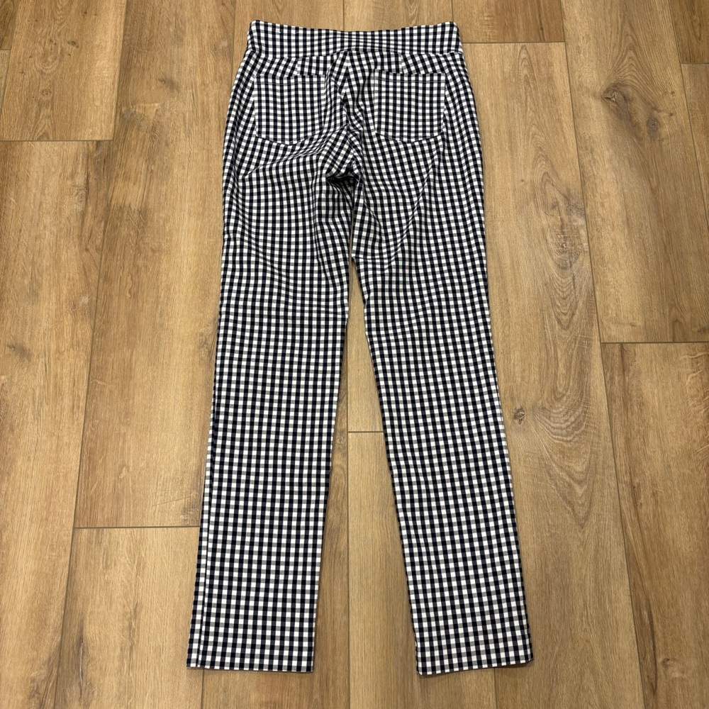 🌟J. MCLAUGHLIN🌟 GINGHAM CHECK PULL ON STRETCH PANT NAVY / WHITE SZ 8 - Picture 5 of 6